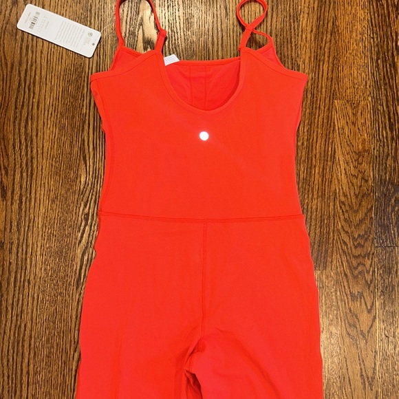CRZ YOGA Butterluxe Flare Jumpsuit Build-in Bra Bodysuit Orange-Red NWT Sz S - Picture 11 of 11